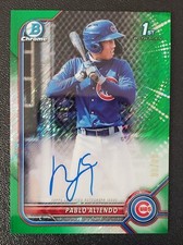 2022 Bowman PABLO ALIENDO 1st Green Shimmer Auto #'d 09/99