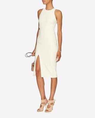 $385 Elizabeth and James Ivory Cutout Giulia Side Slit Sheath Dress 2 NWT E311