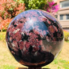 6410g Huge astrophyllite quartz crystal"fireworks stone"crystal ball 1060