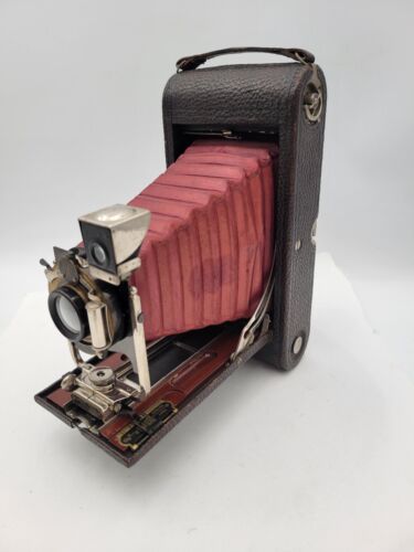 ATQ No.3-A Folding Pocket Kodak Camera Model B-4 Red Bellows Film Photo - 第 1/24 張圖片