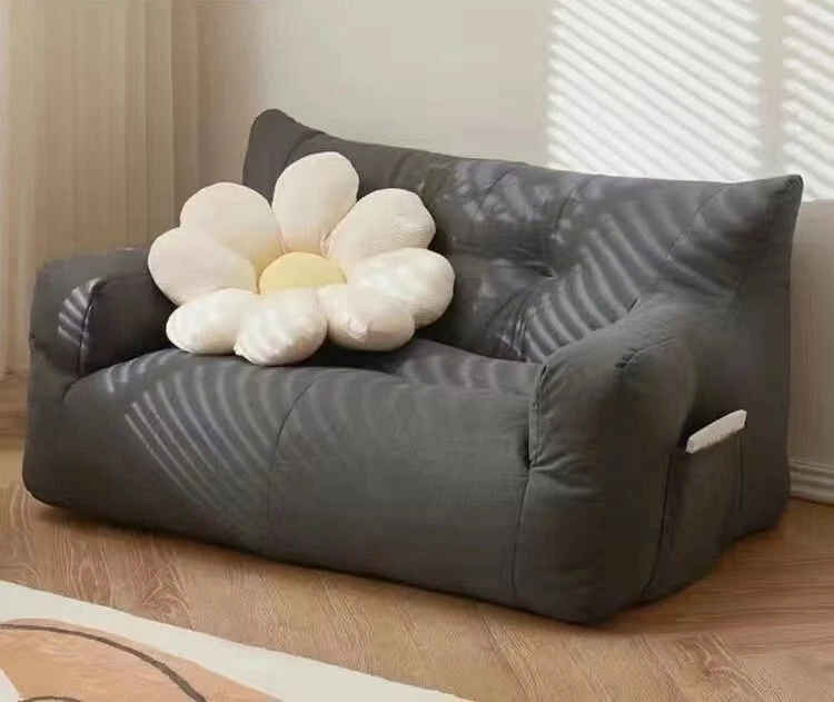 Black Floor Sofa Couch Soft 2 Seats Puffy Comfortable Sofa Living