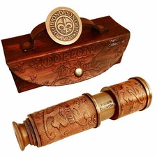 NAUTICAL MARINE ANTIQUE BRASS LEATHER TELESCOPE PIRATE SPYGLASS VINTAGE SCOPE