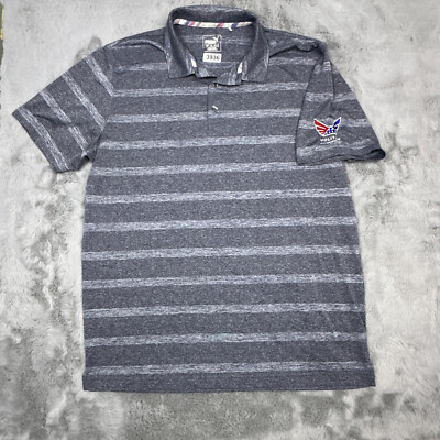 Puma Golf Shirt Mens Large Gray Volition America Short Sleeve Golf Golfer