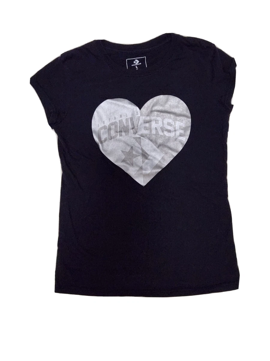 Converse t hotsell shirt silver