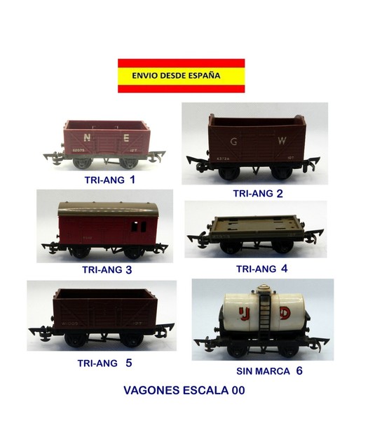 MODELISMO FERROVIARIO VAGONES TRI-ANG ESCALA 00 TRENES VÍAS MAQUETAS LOCOMOTORAS