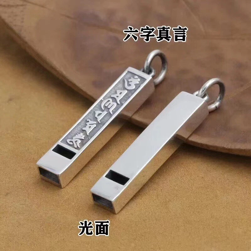 Women Men Real 925 Sterling Silver Pendant Small Whistle Made A Sound Pendant - Image 2 of 4