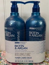SJ CREATIONS HAIR XPERT BIOTIN & ARGAN VOLUMIZING SHAMPOO & CONDITIONER 32 OZ EA
