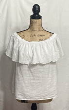 Abercromie and Fitch White Top M - Rechelie Style, Elastic Neck Top