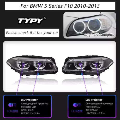 Headlights For BMW 5 F10 2010-2016 LED Lamp Running Lights Dynamic Turn Signals - Foto 17 di 19