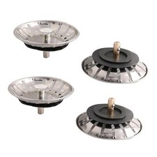Household Kitchen Metal Screen Sink Drain Strainer Stopper Silver Tone 4 Pcs