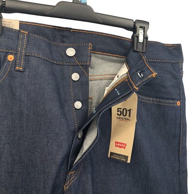 NEW Levi's 501 Original Shrink to Fit Jeans Blue Button Fly