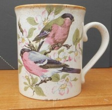 BULLFINCHES MUG / CUP MADE IN WALES FOR CRAFT CENTRE CYMRU HEIGHT 3&frac34;"(9.5CM