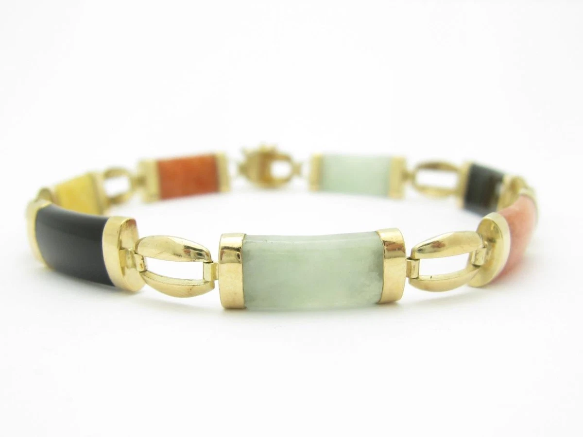 Jade and 14k gold bracelet deals