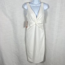 Katie May Eva Twist Front Midi Dress ivory size 2 new with tags