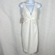 Katie May Eva Twist Front Midi Dress ivory size 2 new with tags