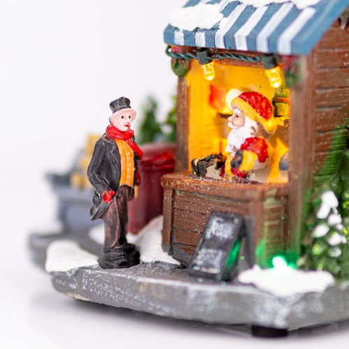 Christmas Village Scene Decoration LED Ornament Festive Bread Market Light Up - 第 9/24 張圖片