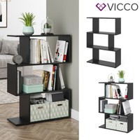 Raumteiler Regal BüCherregal Standregal Hochregal Wandregal Levio Schwarz Vicco