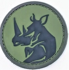 RHINO HEAD MORALE  Circle FOREST PVC Rubber Tactical Patch