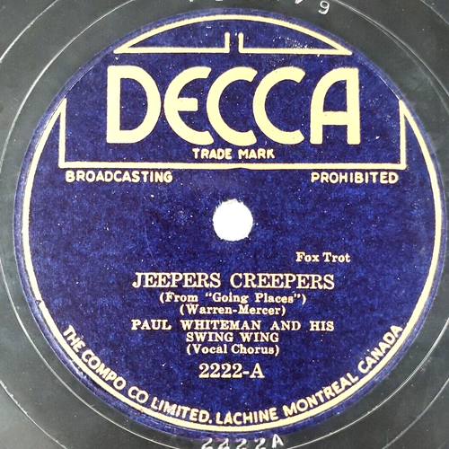 Paul Whiteman Jeepers Creepers / Mutiny In The Nursery 78 Record E eBay