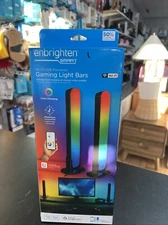 Enbrighten WiFi USB-Powered LED Color Changing Gaming Light Bars, 2 Pack, Black