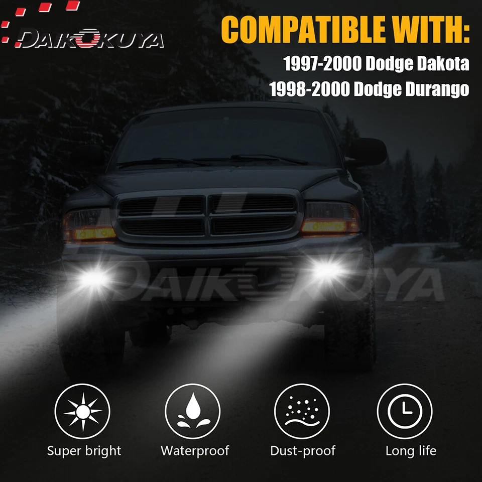 Luces antiniebla LED + DRL para camioneta Dodge Dakota/98-00 Durango 1997-2000 Foto 4 de 4