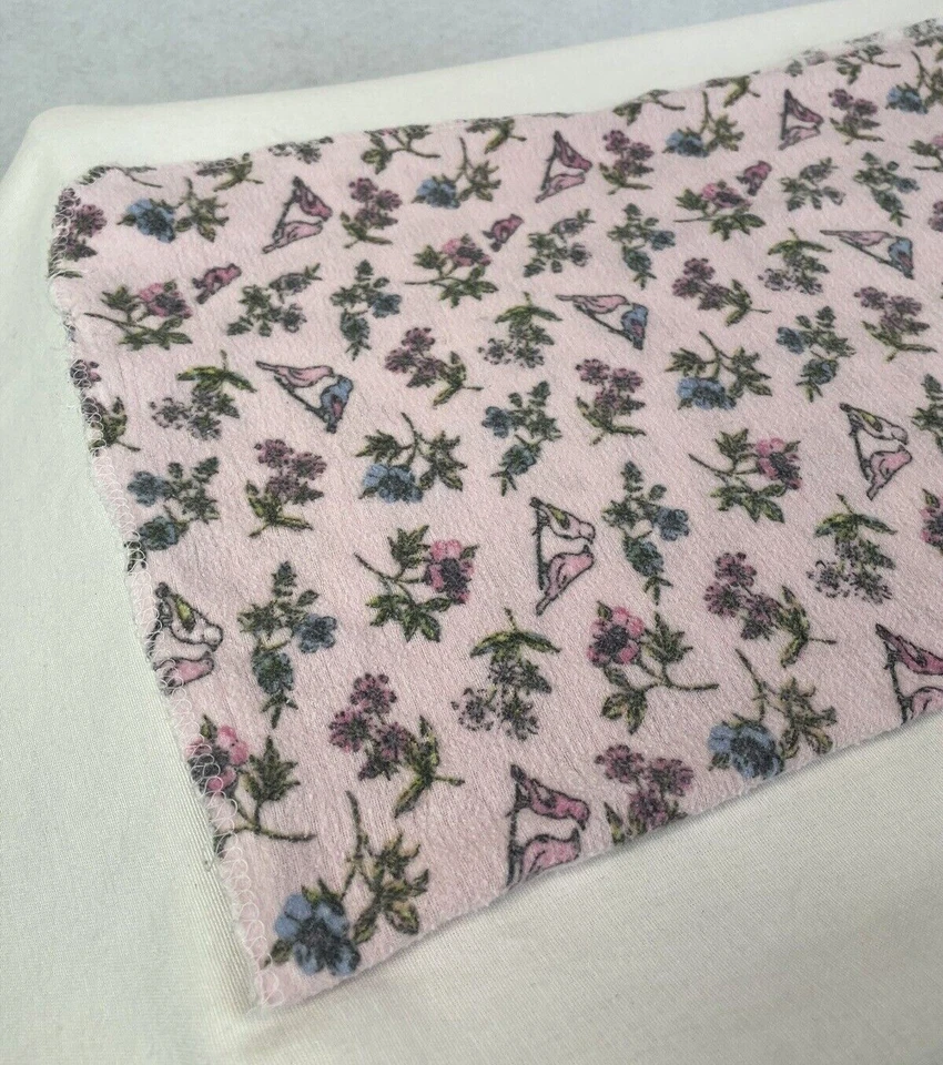 Manta Receptora Laura Ashley Rosa Floral Franela Estilo Vintage Pájaros 24x24  Foto 3 de 4