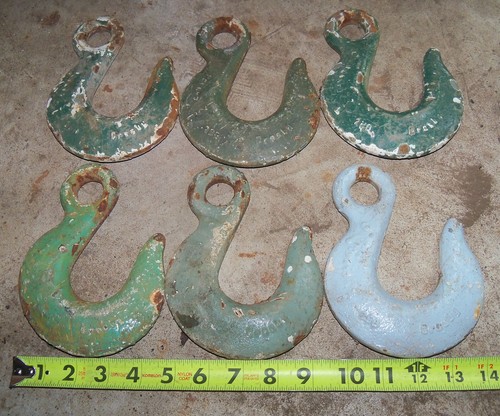 6 Eye Hoist Hook Set, Rigging Lifting Tow Pull Winch, 1/2, 2BB, Crosby