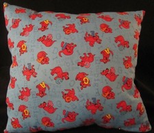 Handmade Light Blue Clifford the Big Red Dog Pillow 15" x 15"