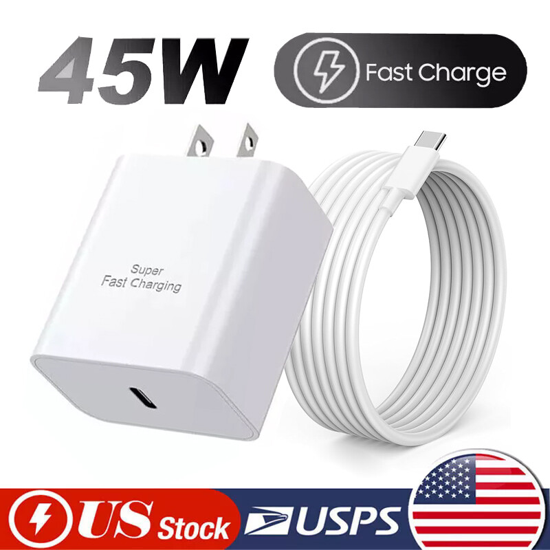 Super Fast 45W USB-C Wall Charger Block 6ft Cable For iPhone 16 15 14 13 Pro Max