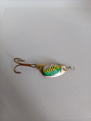 Metall Spinner Angelköder - grün/gelber Tiger - Forelle Zander Mepps Style