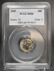 1947-P Roosevelt Dime Pcgs Ms/66 Old Blue Label Nice Clean Surfaces