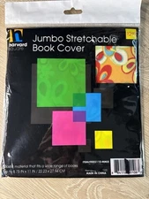 STRETCHABLE BOOK COVER fits books 7.5" x 9.5" Blue "denim look"