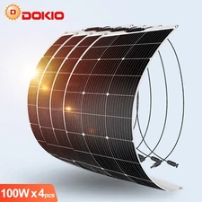 Dokio 400W Watt Portable Flexible Solar Panel (100W*4PCS) For RV Roof Home