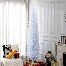 8' Artificial Christmas Tree Holiday Home Décor, 618 Tips, White