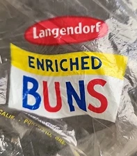 Vintage Langendorf Plastic Bread Bag 1960's Bakery Packaging Ad Advertising Htf