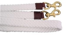Flat Braided Cotton Reins 7' Brass Snap