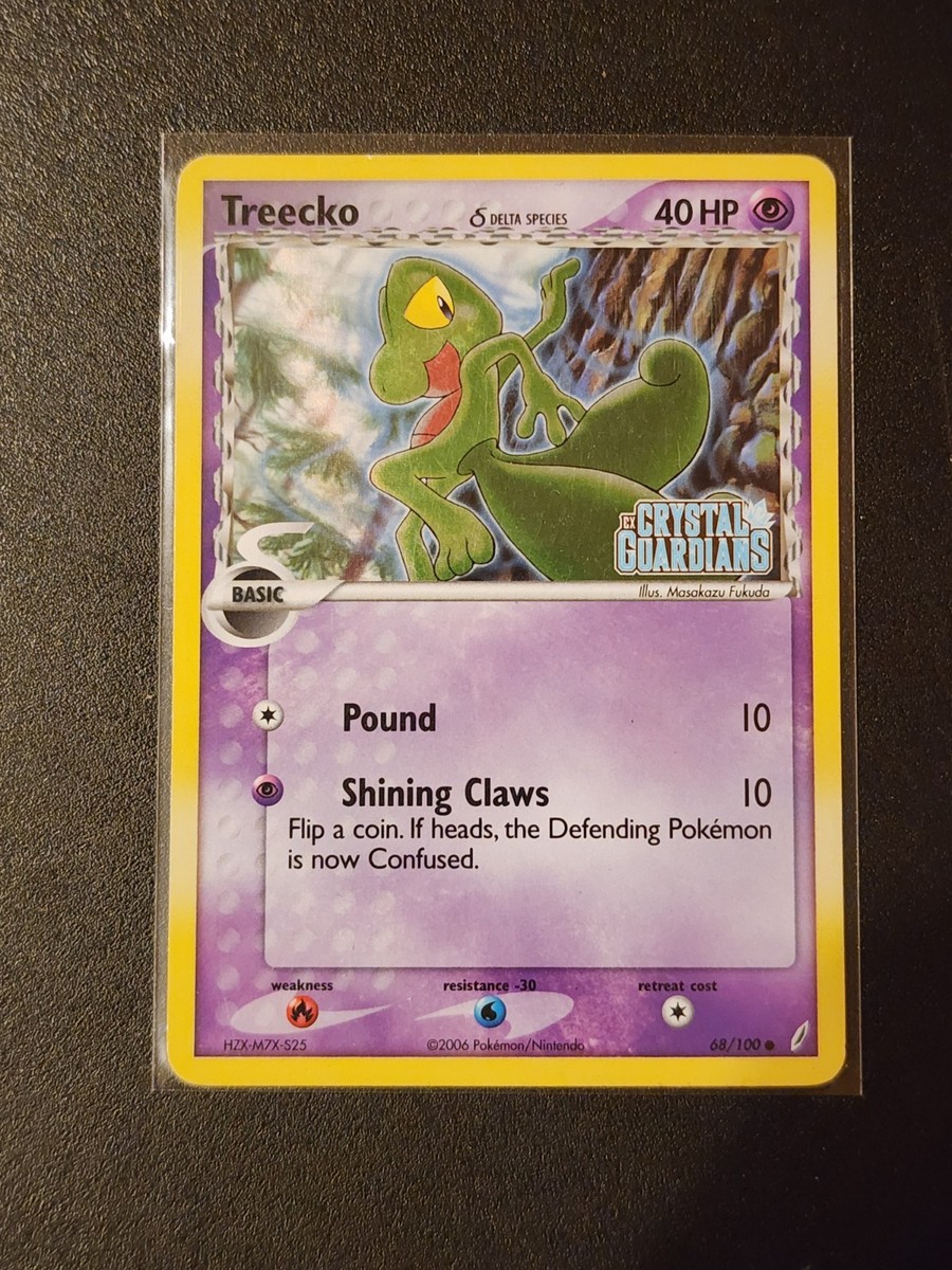 Pokmon TCG Treecko Crystal Guardians 68/100 Reverse Holo Stamped LP Card