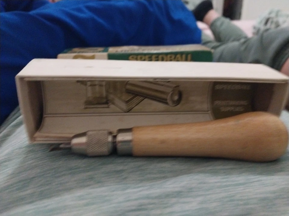 VINTAGE Speedball Linoleum Cutter w/ EZ Loading Handle and cutters USA - Image 2 of 4