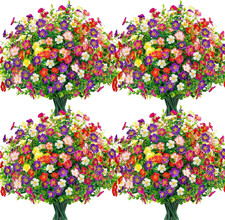 Der Rose 24 Bundles Fake Flowers Artificial Flowers Bulk Daisy for Outdoor Sprin