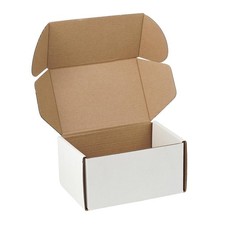 10 Pack 6"x4"x3" inch Small Shipping Boxes White Corrugated Cardboard Box for...