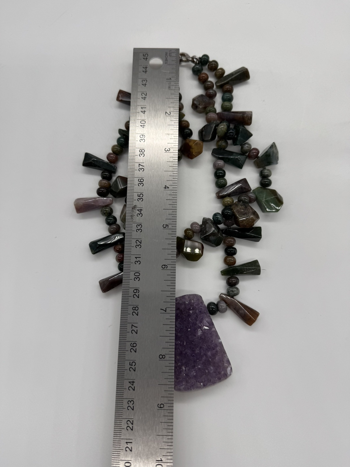 Amethyst Statement Necklace with Large Rough Amet… - image 12