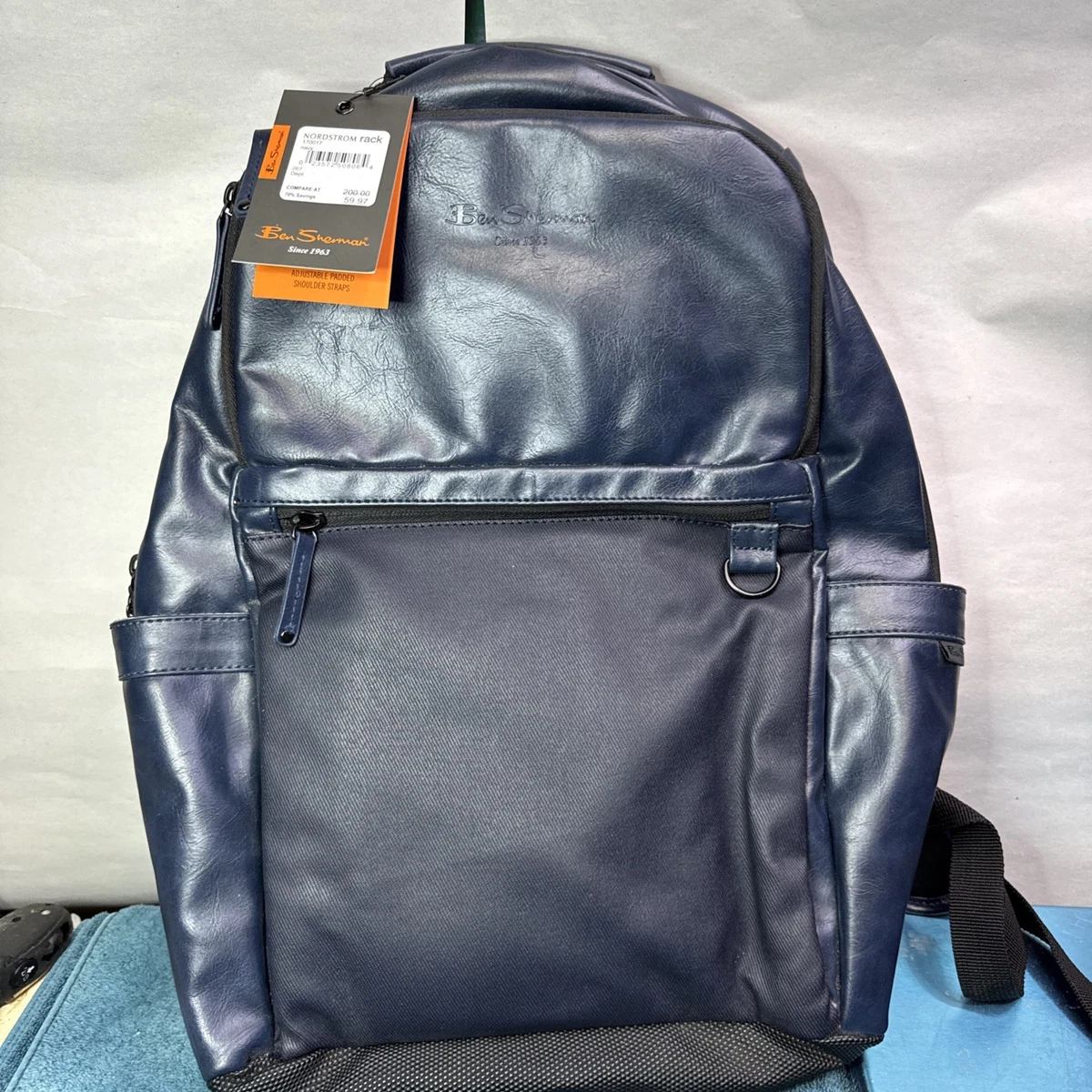 ben sherman leather backpack Pebble  Ben Sherman backpack in black