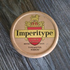 Vintage Imperitype Super Grade Typewriter Ribbon Tin Round 1960s thumbnail