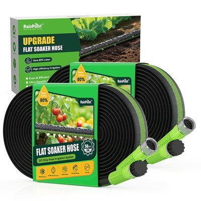 Flat Soaker Hose 100FT for Garden, Drip Hose with Anodized Aircraft Aluminum ...