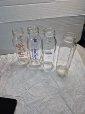 Vintage Lot Of 4 Glass 8 Oz Baby Bottles Even floating  Nursmatic