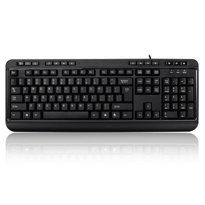 Adesso USB QWERTY Black Desktop Multimedia Keyboard - US English Layout