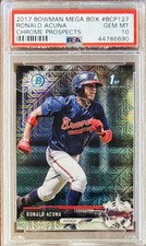 Ronald Acuna Jr. 2017 Bowman Chrome 1st Mega Box Mojo Refractor RC #BCP127