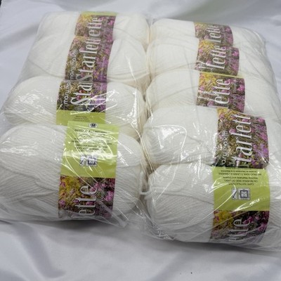 Mary Maxim Starlette Yarn White 284.001 Lot of 10 Skeins Worsted 180yd Y7