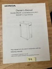 OEM HONDA MCHP 1.2 MODEL UCDJ COGENERATION UNIT OWNERS MANUAL