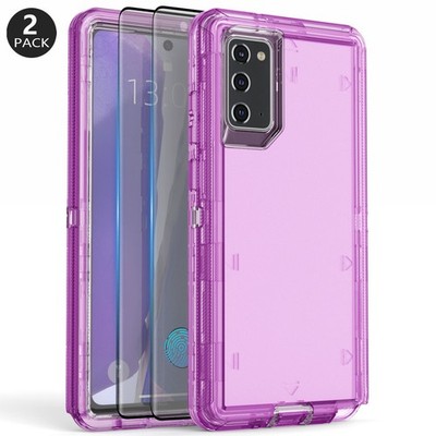 For Samsung Galaxy Note 20 5G Case Ultra Clear Cover Shockproof + Tempered Glass